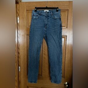 A&F Ankle Straight High Rise Jeans